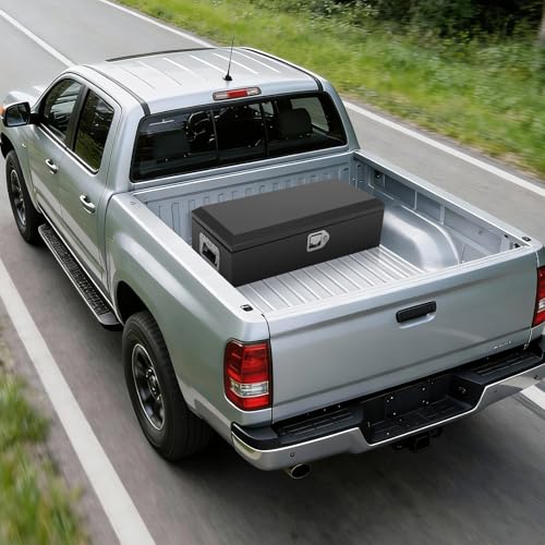 20" Truck Bed Steel Tool Box Lockable Storage - color: BLACK, size: 20x12x9.6 Inch