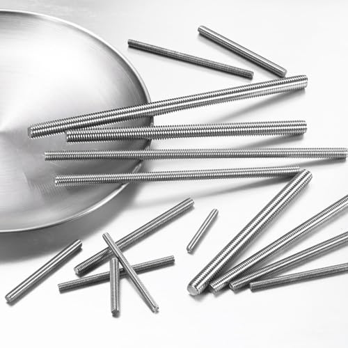 M METERXITY 12-Pack Fully Threaded Rod, M5x60mm 304 Stainless Steel Right Hand Thread Bar Studs for Furniture Anchor Bolts/Clamps/U-Bolts, Metric Threaded Screw - size: M5x60mm