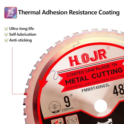 Dia 9"(230mm) 48-Tooth Arbor 1" Metal Cutting Circular Saw Blade, for Steel and Stainless Steel,The Cutting Head uses a Special Anti-Heat Sticking Coating,FMB 9 inch 48-Tooth 1" -TA - size: Steel 9" 48T