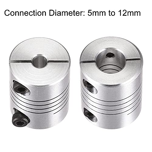 uxcell 2PCS Motor Shaft 5mm to 12mm Helical Beam Coupler Coupling 25mm Dia 30mm Length - size: 5mm to 12mm