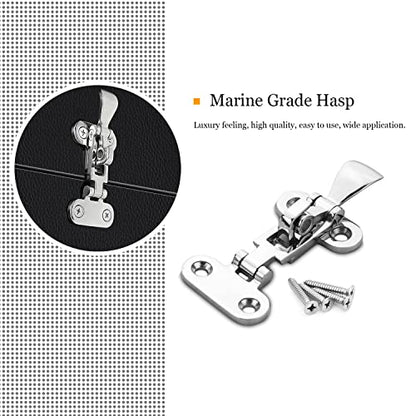 AMYSPORTS Heavy Duty Lockable Latch Stainless Steel Hatch Lockable Latch Marine Boat Anti Rattle Latch Cabinet Yacht Hardware Hasp SUS316