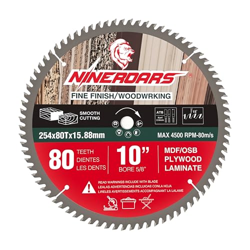 10 Inch 80T Carbide Table Saw Blade for Wood Cutting - size: 10 Inch-80T