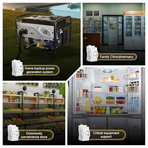 63Amp 110V AC Mini ATS Automatic/Manual Transfer Switch, 2Pole G2R Solar Auto Dual Power Changeover Switch for Home, Din Rail Mounted 50/60Hz CE Certified for Rv, Lv, Cn Public/Backup Power