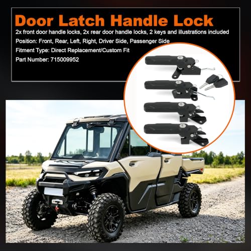 Deluxe Full Door Latch Handle Locks Kit, 4Pcs, 715009952