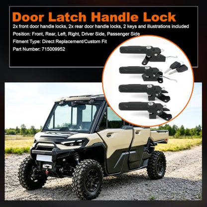 Deluxe Full Door Latch Handle Locks Kit, 4Pcs, 715009952
