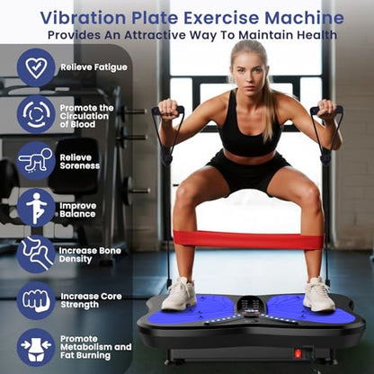 Vibration Plate Exercise Machine 400 lbs Capacity for Lymphatic Drainage - color: Royal Blue