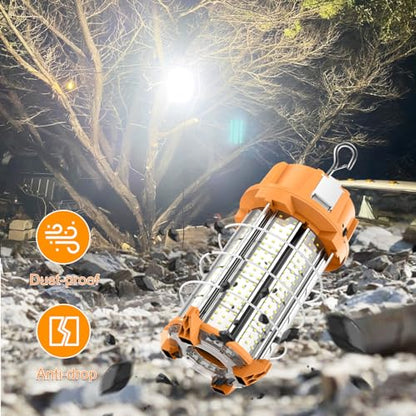 250W LED Temporary Work Light 37500Lm 5000K Construction Lights Led Work Light IP65 Dust Waterproof Portable Lights with Stainless Steel Guard Hook for Mine Wharf Job Site Garage Factory Lighting - size: 250 W
