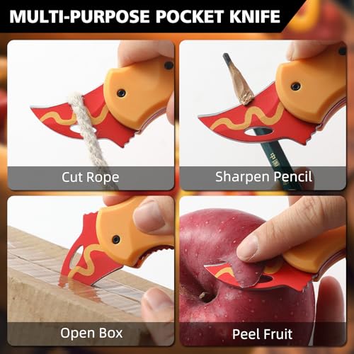 Small Pocket Knife for Men, Pocket Utility Knife with 1.38''Sharp Blade, Cute Folding Knife Box Cutter, Mini EDC Knives for Everyday Carry, Ideal Gifts for Men and Women - color: Cheese Hot Dog