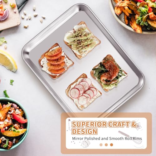 Stainless Steel Baking Sheet Pan Set of 2, Cookie Sheets 10 x 8 x 1 Inch - size: 10 inch