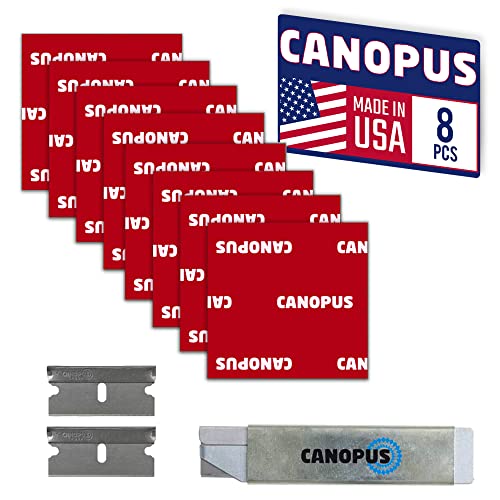 CANOPUS Mounting Square Tape Double Sided, Adhesive Pads Foam Tape, 5952 Roll, 8-PCs 1.5 in x 1.5 in Square Pack, with Box Cutter (1PC) and Razor Replacement (2PCs) - size: 1.5in x 1.5in