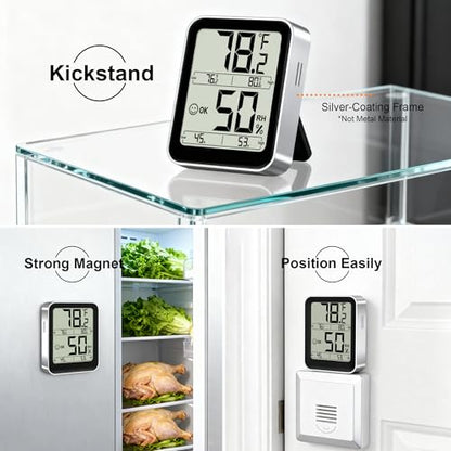Antonki Indoor Thermometer Hygrometer, Max Min Records, w/Battery