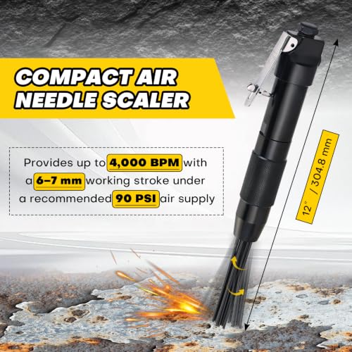 Pneumatic Needle Scaler Air Tool with 12 Needles, 1/4" NPT Air Tool
