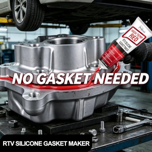 Red High Temperature RTV Silicone Gasket Maker - Oil Resistant Sealant for Engines, Exhaust Manifolds, Oil Pans, Gearboxes, Pumps, Superchargers & Automotive Parts - 3.4 oz
