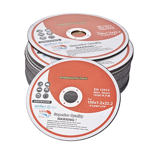 25 Pack 6 Inch Cut Off Wheels for Metal and Stainless Steel Cutting Discs for Angle Grinders 6 x .045 x 7/8 Inch - style: 6"x0.045"x7/8"