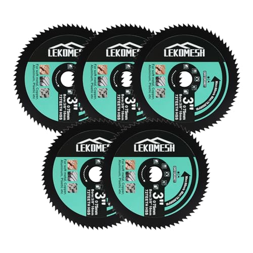 HSS Circular Saw Blade - 5pcs 3In/75mm x Arbor 3/8In/10mm Cutting Discs for Wood, Copper, Aluminum, Plastic and Soft Metal - size: 5pcs HSS Saw Blade