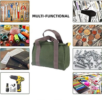 Canvas Tool Bag Organizer - 16 Inch, Large Capacity, Green - color: Green - 16 inch