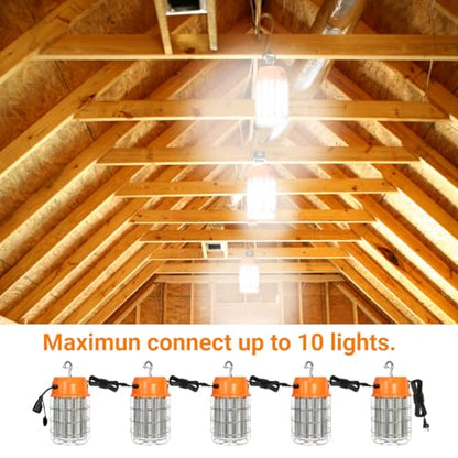 TSEXES 100W LED Temporary Construction Work Light,5000K,13000Lm,Plug-n-Play - color: Orange-100W