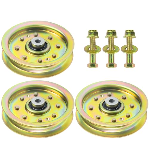 3 Pack 756-04129B Idler Pulley 4.25 for Cub Cadet 50" RZT 50 Decks - color: T3 3x756-04129 Yellow