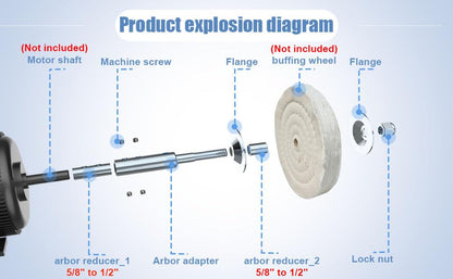 Neeki 5" Bench Grinder Motor Shaft Extension for Polishing,Short - style: Short（5“）