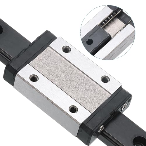 uxcell MGN12 100mm Linear Guide Rail with MGN12H Sliding Carriage Block Bearing Steel and Plastic Mini MGN12 Linear Guide for DIY 3D Printers and CNC Machine