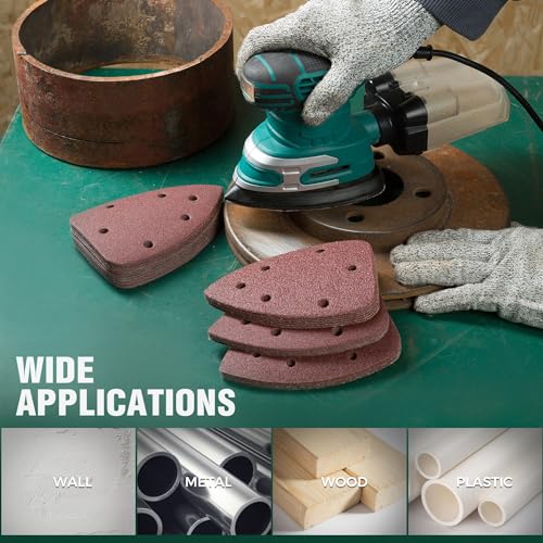 S SATC 60 PCS Mouse Sander Sandpaper 6 Holes Detail Sander Sandpaper Palm Sander Paper Hook and Loop Mouse Sanding Pads Assorted 60/80/100/120/180/240 Grit - style: 60PCS 6 Hole 60/80/100/120/180/240 Grit
