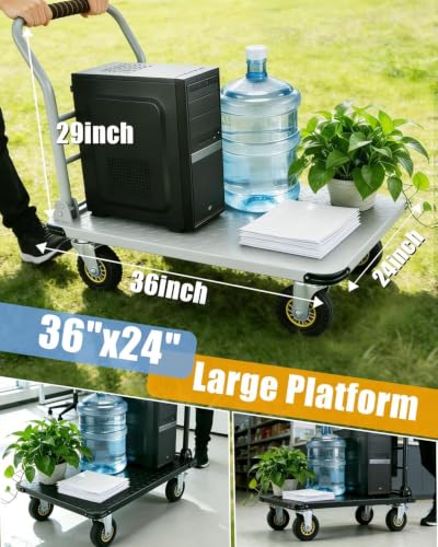 Platform Truck Cart, 36 x 24 in, 1800 lb Capacity, Steel