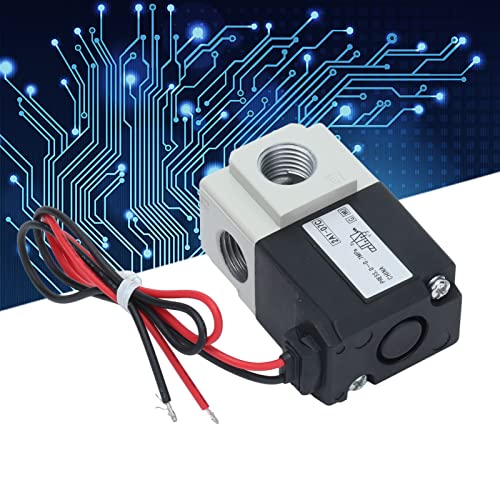3 Way 2 Position Air Solenoid Valve, 10HZ HighFrequency Control Solenoid Valve with 1/4 Inch Threaded Port (DC 12V)