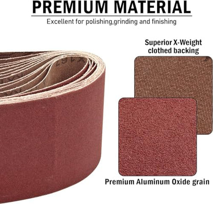 3x18 Belt Sander Sanding Belts 80 Grit, 12 Pack - color: 80 Grit, size: 3x18in