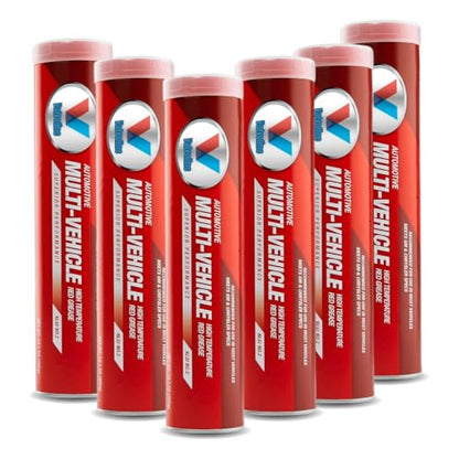 Multi-Vehicle High Temp Red Grease 14.1 OZ Cartridge VV-615 | Lithium Complex EP | NLGI #2 GC-LB | 0°F to 375°F | Extreme Pressure | Disc Brake, Chassis, Suspension, Wheel Bearings