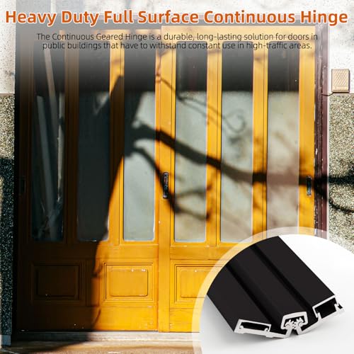 MorningRo 1 Pcs 83" Aluminum Continuous Hinge for Door, Black - color: Black