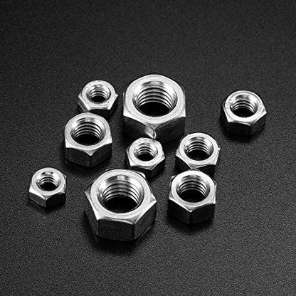 5/16-18 Hex Nuts 100Pcs 304 Stainless Steel 18-8, Full Thread, Hex Drive, Bright Finish by SG TZH - size: 5/16-18