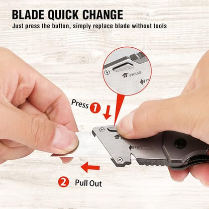 WORKPRO Folding Utility Knife, Wood Handle Razor Knife - style: Utility Knife