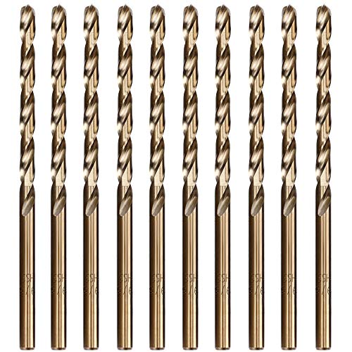 9/64 Inch 10-Piece M35 Cobalt Steel Drill Bit Set for Hard Metals - style: 9/64"(10pcs)