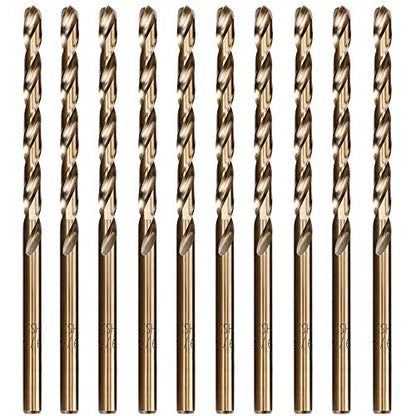 9/64 Inch 10-Piece M35 Cobalt Steel Drill Bit Set for Hard Metals - style: 9/64"(10pcs)