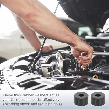 uxcell 5Pcs Rubber Spacers, 25mm OD, 10mm ID, 15mm Thick Black Round Anti Vibration Rubber Pads Isolation Bushings Washer for Home Cars Boat(0.98"OD x 0.39" ID x 0.59" Thick) - size: 25mm OD x 10mm ID x 15mm Thick