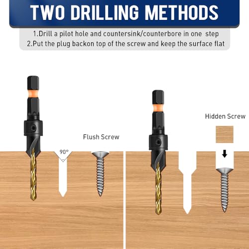 shengbenhao #4 Countersink Drill Bit Set for Wood 12Pcs Adjustable - style: #4