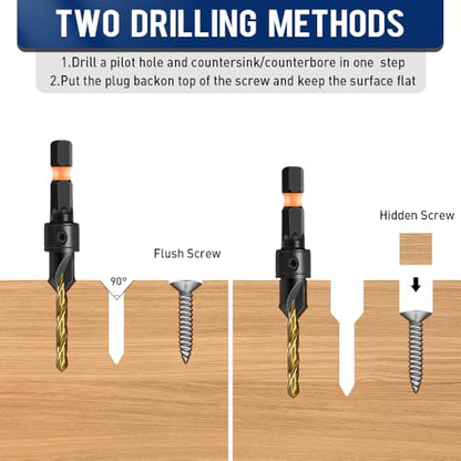 shengbenhao #10 Countersink Drill Bit Set for Wood 12Pcs Adjustable - style: #10