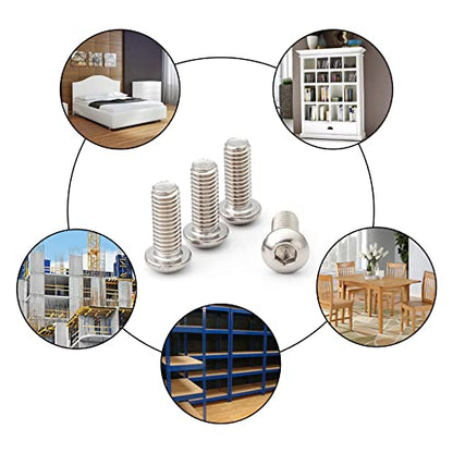 50 Pcs 1/4-20 x 1 Button Head Socket Cap Bolts Screws,304 Stainless Steel 18-8,Allen Socket Drive,Bright Finish,Fully Machine Thread (1/4-20 x 7/8 50pcs) - size: 1/4-20 x 7/8 50pcs