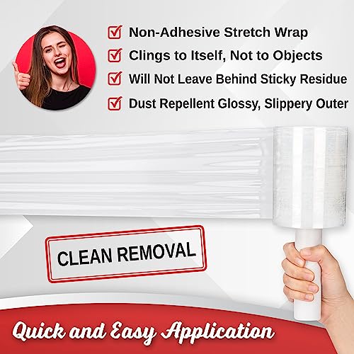 Simply Cool Mini Stretch Wrap 12 Pack 5 Inch 1000 Ft 80 Gauge Shrink Wrap - size: 5-inch
