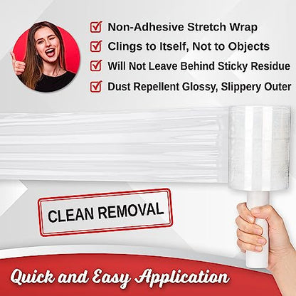 Simply Cool Mini Stretch Wrap 12 Pack 5 Inch 1000 Ft 80 Gauge Shrink Wrap - size: 5-inch