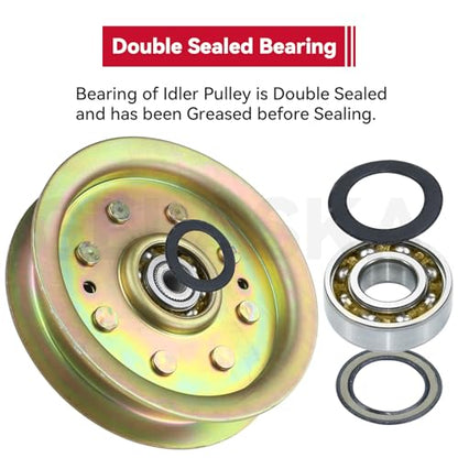 GELASKA 753-08171 756-04129b Idler Pulley 4.25 for Cub Cadet 50" 54" RZT 50 - color: A1 1x756-04129 Yellow