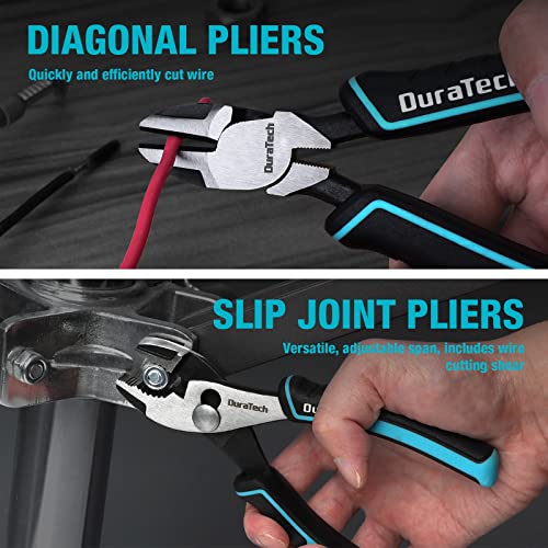 DURATECH 7-Piece Pliers Set with Rolling Pouch,Cr-Ni Construction