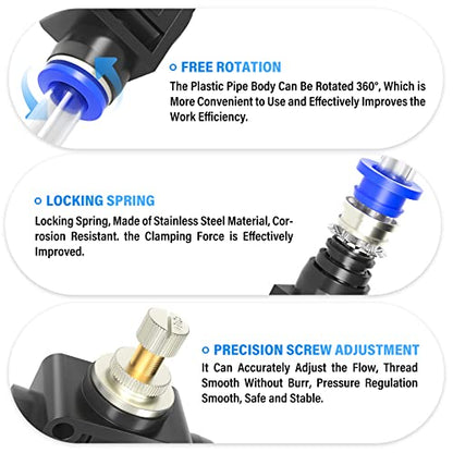 TAILONZ 6mm OD SCF-6 Air Flow Control Valve Push-to-Connect Fitting 1PCS - size: 6mm/Blue/1PCS