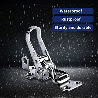 2PCS Toggle Latch Clamp Stainless Steel Cabinet Hinge Lockable clamp,Boat Anti Rattle Latch