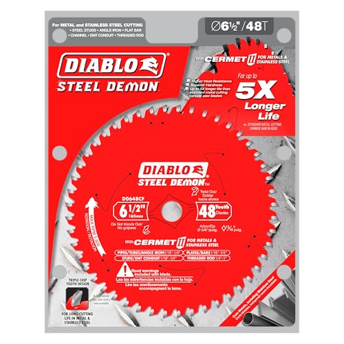 Diablo Steel Demon Cermet II Saw Blade for Medium Metal - 6-1/2" x 48-Teeth - size: 6-1/2", style: 48 TCG