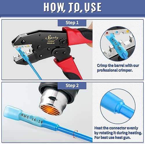 Heat Shrink Butt Wire Connector,210PCS Waterproof Electrical Wire Connector - size: Blue 210 PCS