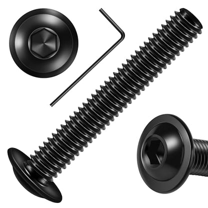 Mywish M8 x 45mm 20Pcs Flange Button Head Hex Socket Cap Screws Bolts, 304 Stainless Steel Furniture M8 x 1.25 Bolts Full Thread, Black Oxide & Hex Spanner - color: Black-M8, size: 45mm
