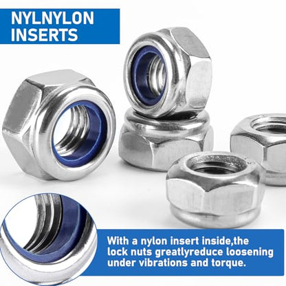 100 Pack 304 A2-70 M3 Nylon Lock Nuts - color: Silver, size: M3