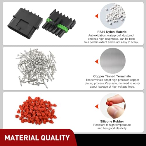Nilight 78PCS 3 Kits 6 Pin Waterproof Automotive Electrical Connector Kit - size: 6Pin Spark Plug Connector 78PCS