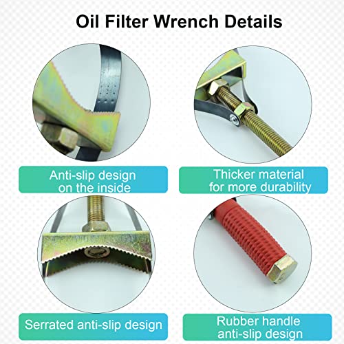 Strap Oil Filter Wrench Removal Tool, 3.5-5.5 In, Heavy Duty